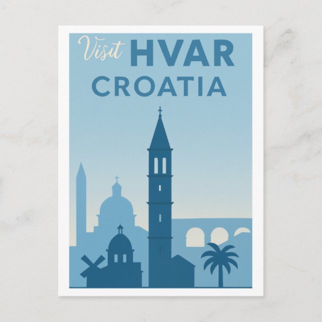 Hvar Island Old Town Postcard - Utforska mediten Vykort (Framsida)