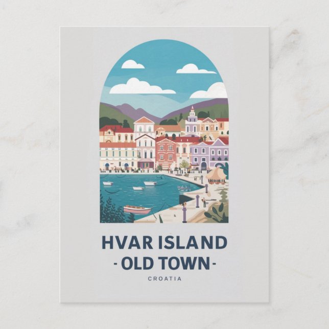Hvar Island Old Town Postcard - Utforska vykortet Vykort (Framsida)