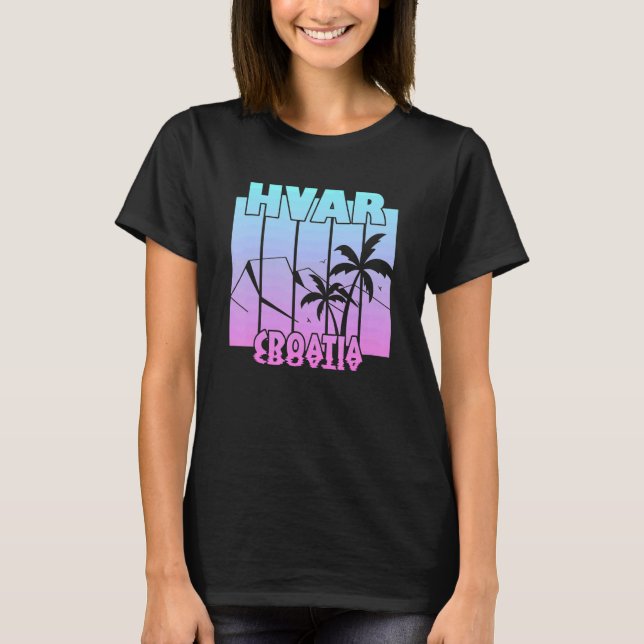 Hvar Kroatien 2 T Shirt (Framsida)