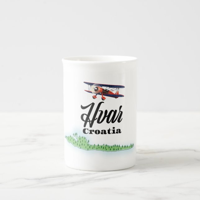 Hvar Kroatien karta Benporslin Mugg (Framsidan)