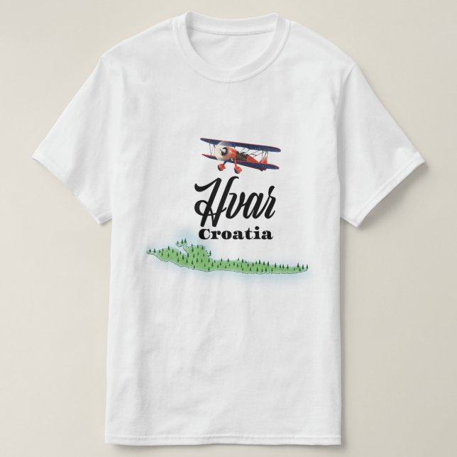 Hvar Kroatien karta T Shirt (Design framsida)