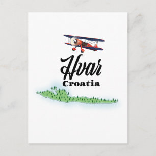 Hvar Kroatien karta Vykort