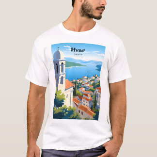 Hvar Kroatien Kusten Travel Art T Shirt