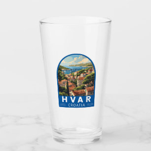 Hvar Kroatien Travel Art Vintage Glaskopp