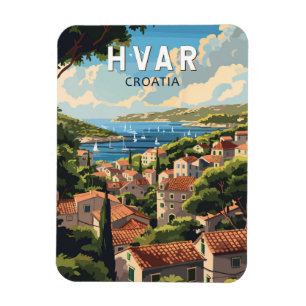 Hvar Kroatien Travel Art Vintage Magnet