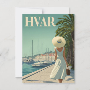 Hvar vintage 50s-resa vykort