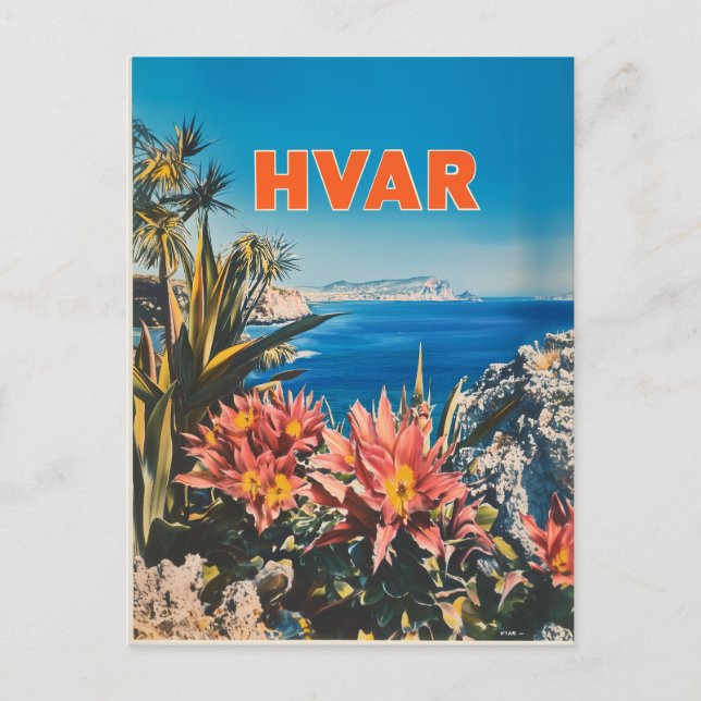 Hvar vintage vykort (Framsida)