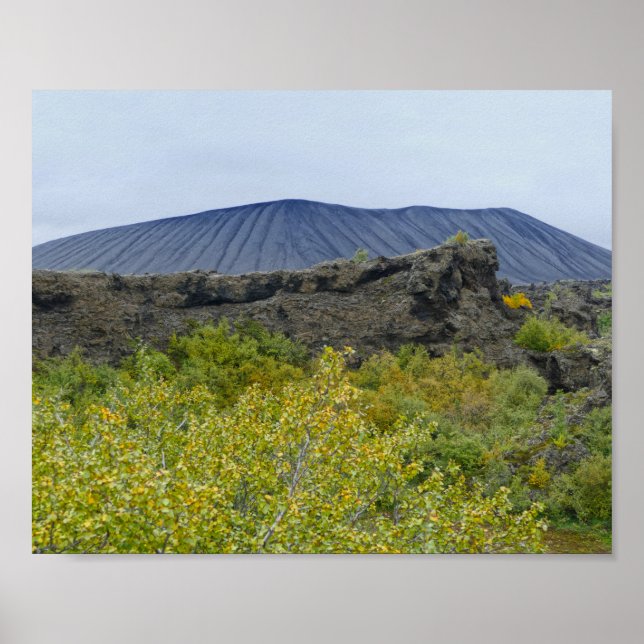 Hverfjall Volcano Cone, Island Poster (Framsidan)