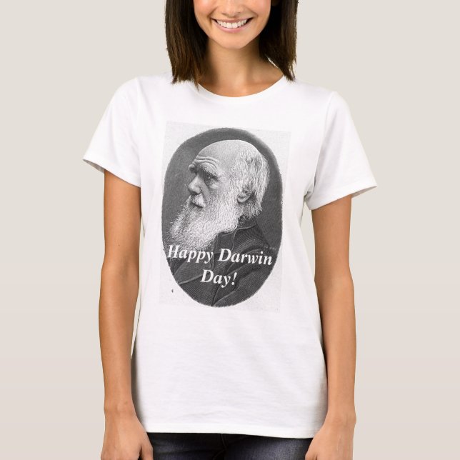 Hw-darwin, Lycklig Darwin Day! T-shirt (Framsida)
