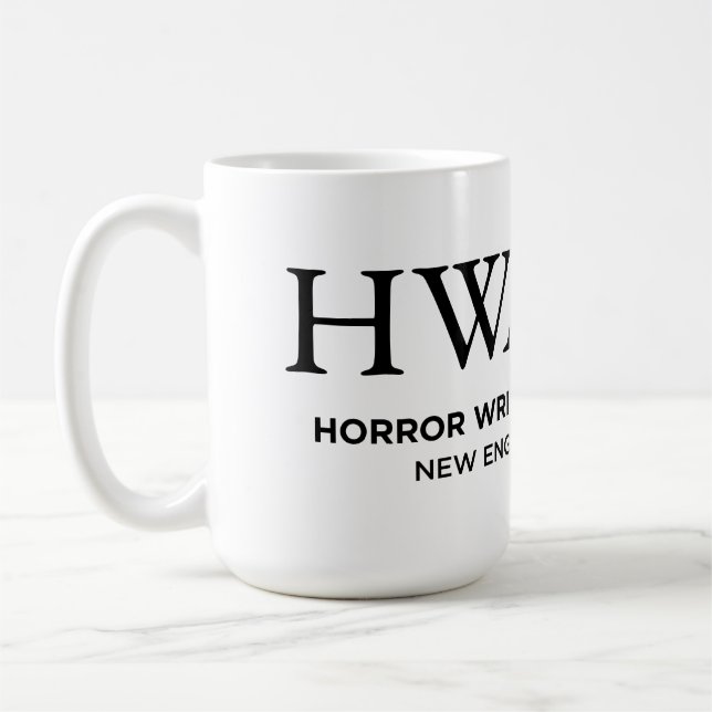 HWA-NE logotyp vit mugg 6/25 (Vänster)