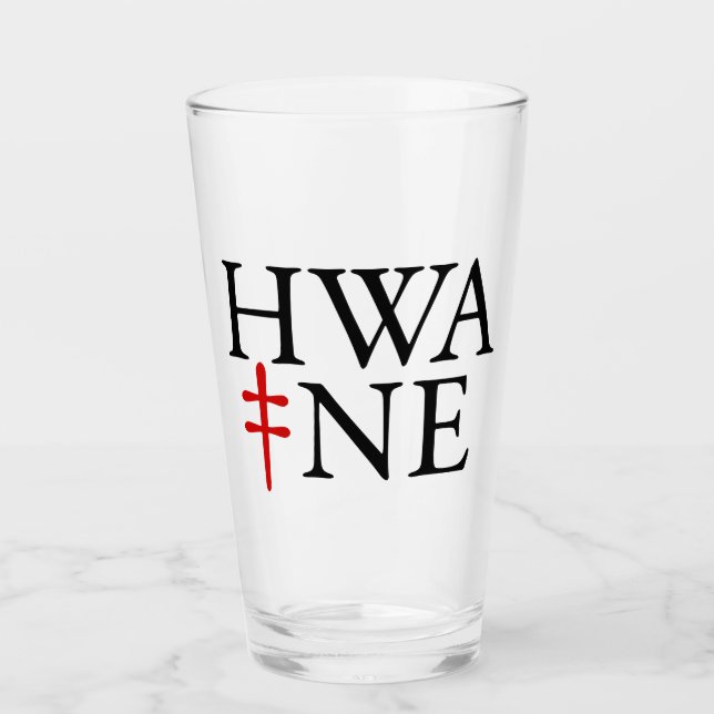 HWA-NE Pintglas med logotyp 6/25 Glaskopp (Framsida)