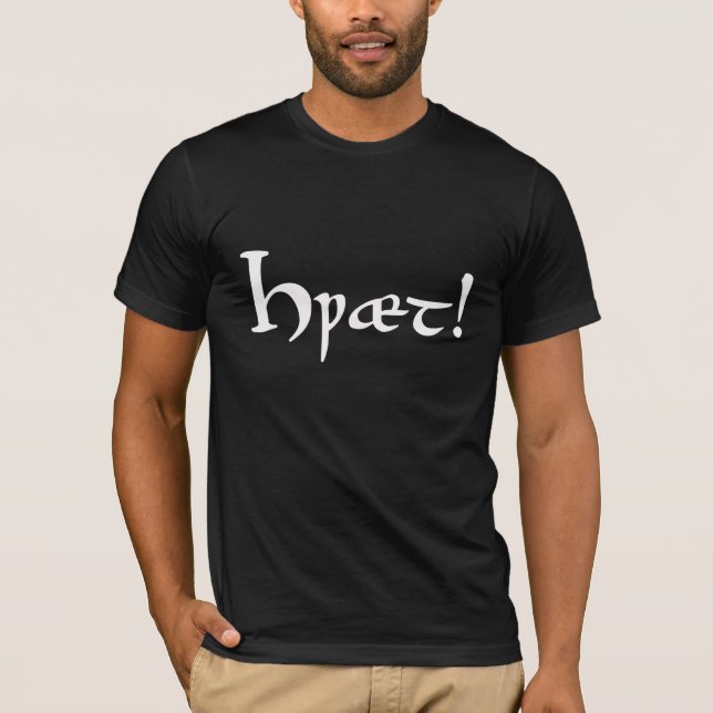 Hwæt! Beowulf gammal engelsk T-tröja Tee Shirt (Framsida)