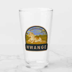 Hwange nationalpark Zimbabwe Travel Art Vintage Glaskopp
