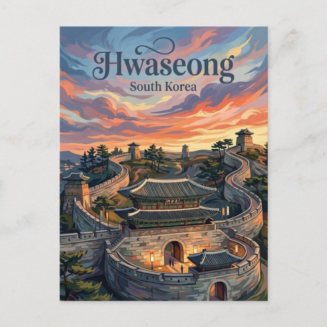 Hwaseongfästningen Sydkorea Vykort (Framsida)