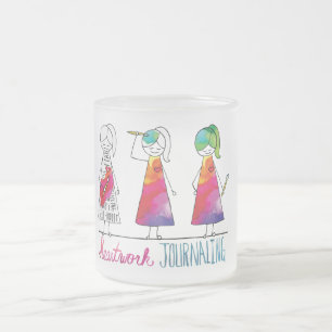 HWJ-tecken Frosted Glass Mugg