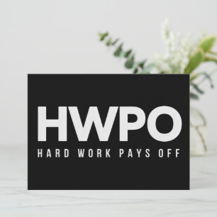 HWPO Hårt Arbete Betalar Sig Motiverande Nytt År Inbjudningar