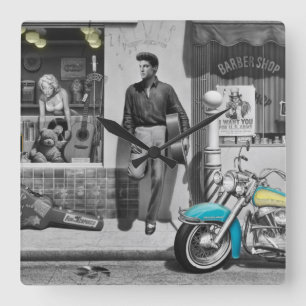 HWY 51 Silver Fyrkantig Klocka