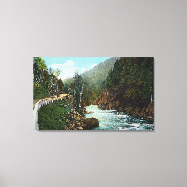 Hwy View of Ausable River nära Wilmington Canvastryck (Framsida)