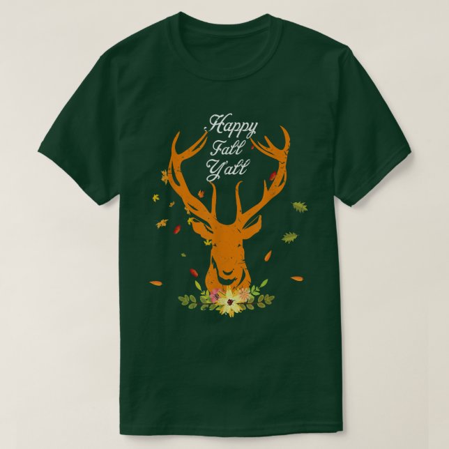Hy Hjort Fall Lycklig Fall Yall Höst löv Costume T Shirt (Design framsida)