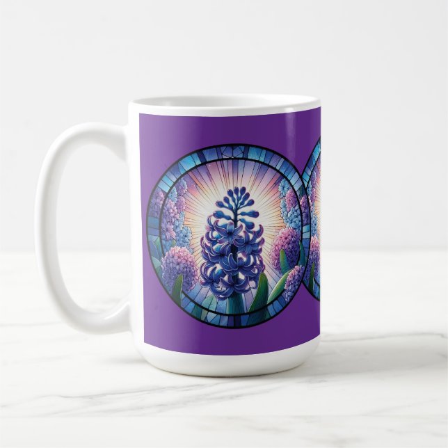 Hyacint Glasfönstkonst Kaffemugg (Vänster)