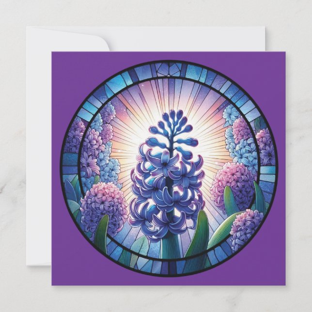 Hyacint-konst för fastnat glas inbjudningar (Framsida)