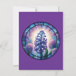 Hyacint-konst för fastnat glas vykort