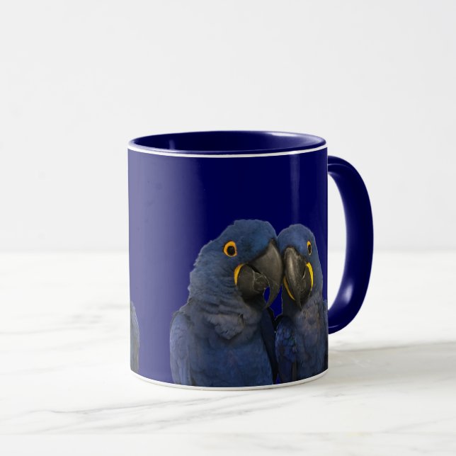 Hyacint Macaw Parrot Bird Sällsynt Blue Mugg (Framsida höger)