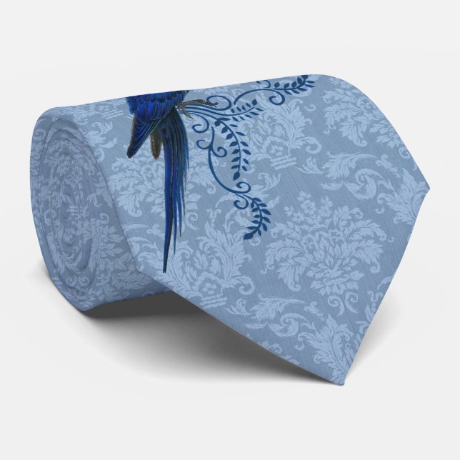 Hyacint Macaw Parrot med Blue Damask Slips (Rullad)
