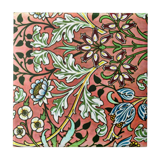 Hyacint - William Morris Vintage Design Kakelplatta (Framsidan)
