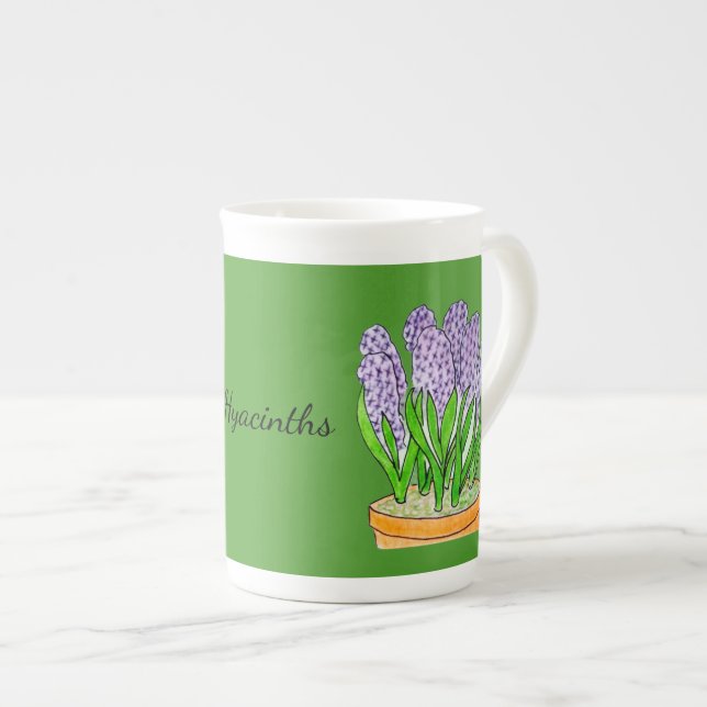 Hyacinter i kruka benporslin mugg (Framsida höger)