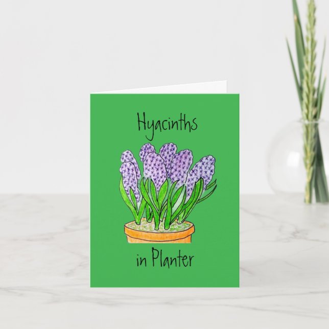 Hyacinter i kruka Blank julkort Tack Kort (Framsida)
