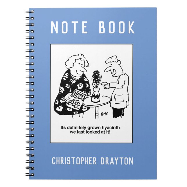 Hyacinth House Plant Pun Tecknad Anteckningsbok (Framsidan)
