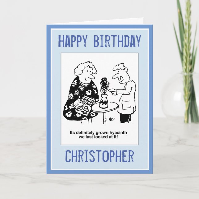 Hyacinth House Plant Pun Tecknad Kort (Framsida)