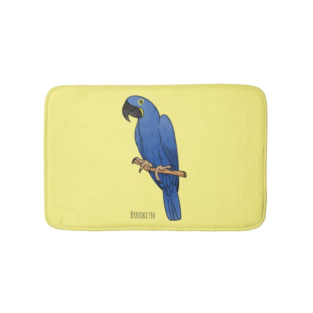 Hyacinth macaw bird cartoon illustration badrumsmatta (Framsidan)