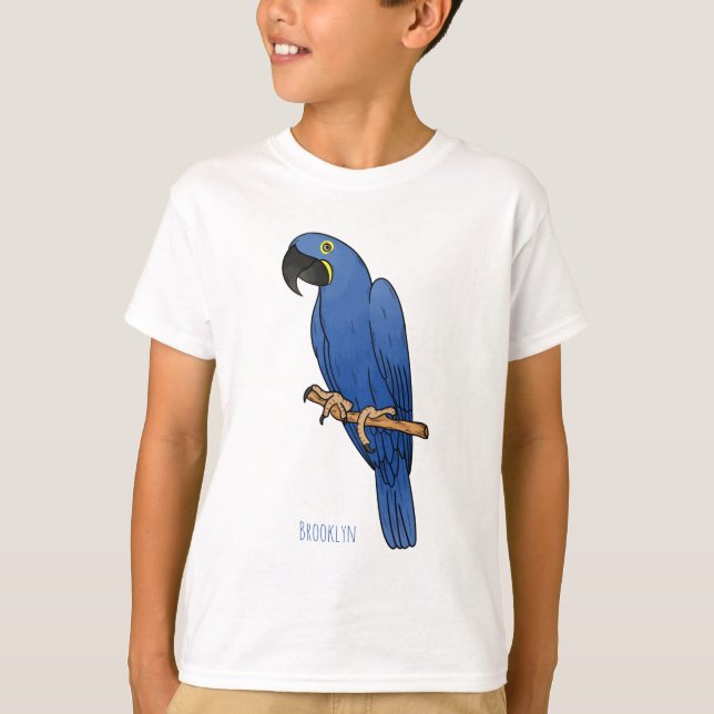 Hyacinth macaw bird cartoon illustration  t shirt (Framsida)