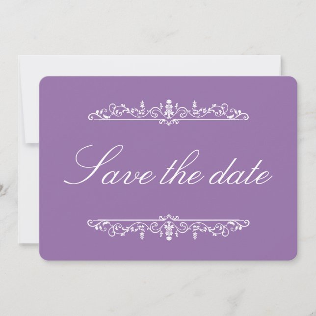 Hyacinth Regency Style Elegant Save the Date  Spara Datumet (Framsida)