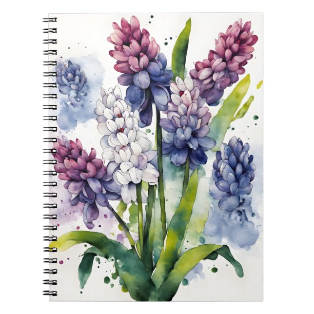 Hyacinth - Watercolor flowers Anteckningsbok (Framsidan)
