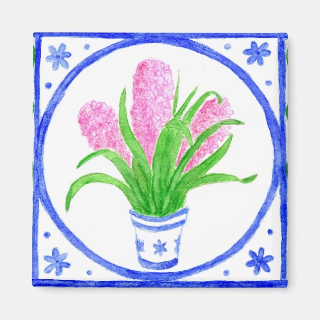 "Hyacinths"-kantmagnet Magnet (Framsidan)