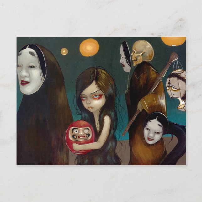 "Hyakki Yakō" vykort, del 1 Vykort (Framsida)