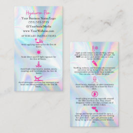 Hyaluron Pen Filler Efterhand Instruktionskort för Visitkort