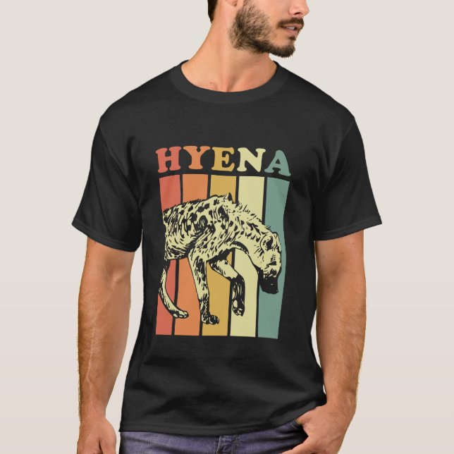 Hyäne Gestreift T Shirt (Framsida)