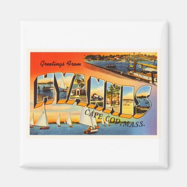 Hyannis Cape Cod Massachusetts MORSA Travel Souven Magnet (Framsidan)