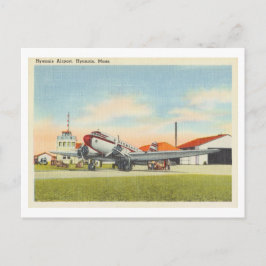 Hyannis Massachusetts Vintage flygplats och flygpl Vykort