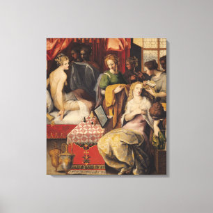 Hyante och Climene vid deras toalett Canvastryck