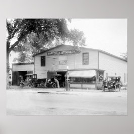 Hyattsville Auto Company, 1920. Gammalt foto Poster