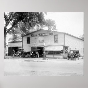 Hyattsville Auto Company, 1920. Gammalt foto Poster