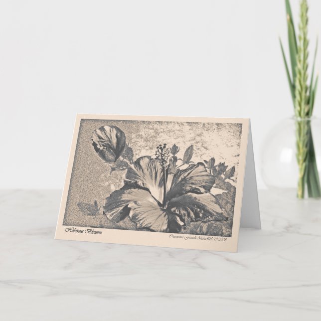 Hybiscus hälsningskort för blommar kort (Framsida)