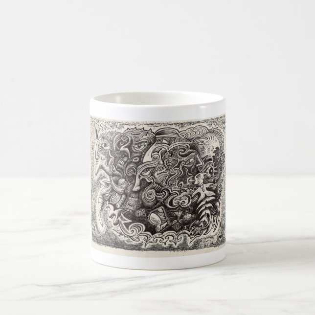 Hybrid Beast bläck teckning Kaffemugg (Center)