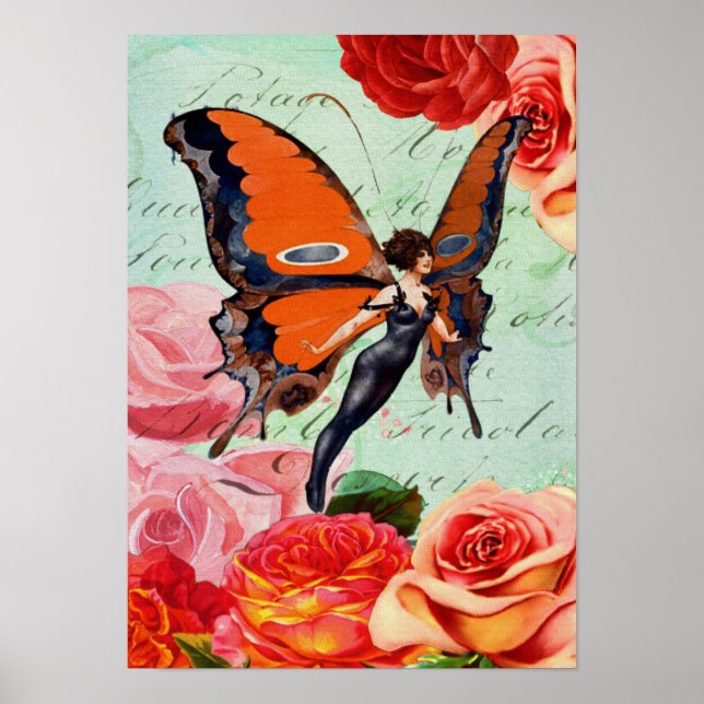 Hybrid Butterfly Woman från människa med Ro Poster (Framsidan)