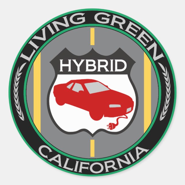 Hybrid California Runt Klistermärke (Framsida)
